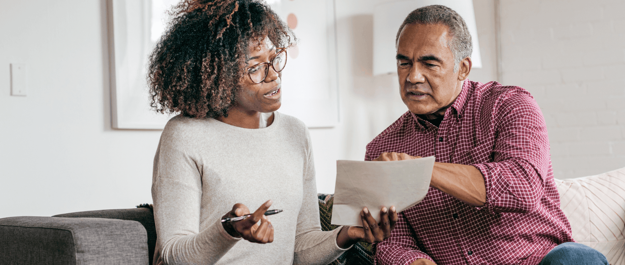older couple discussing their will
