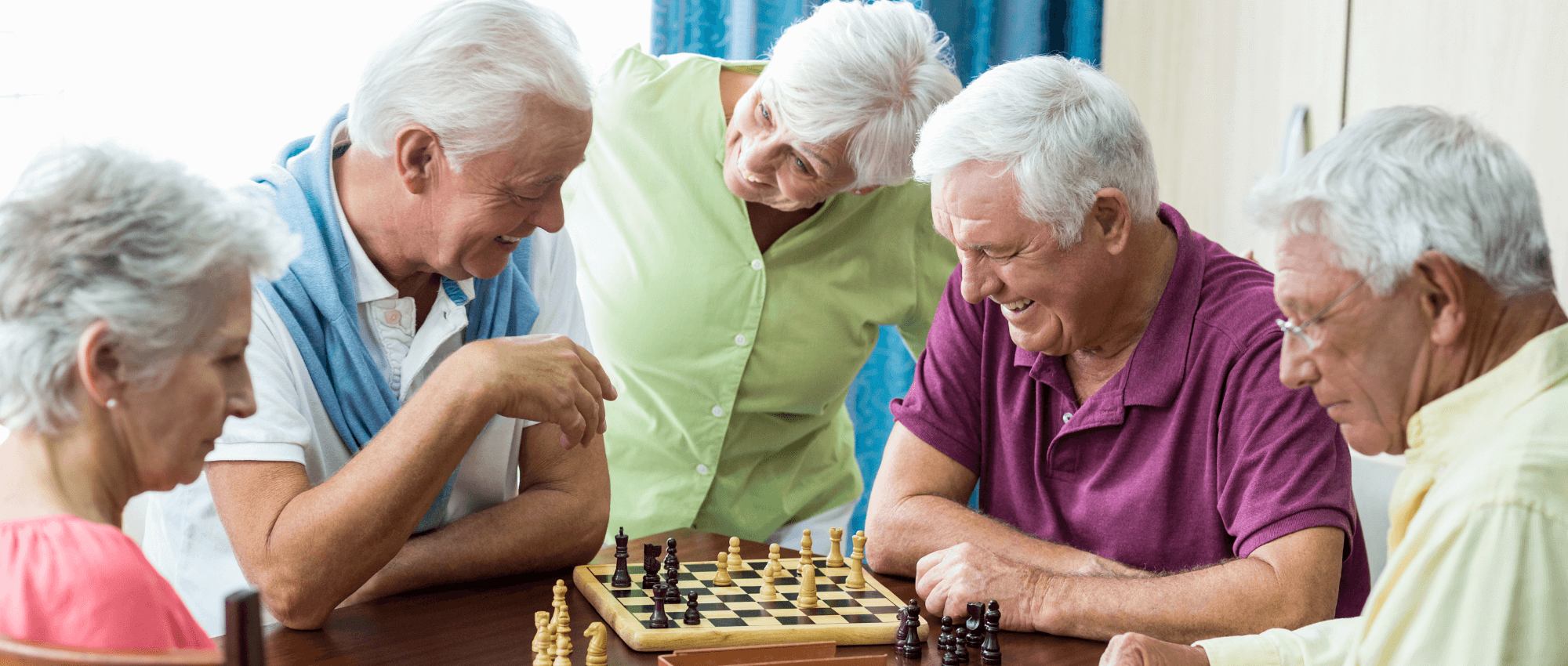 Seniors playing chess