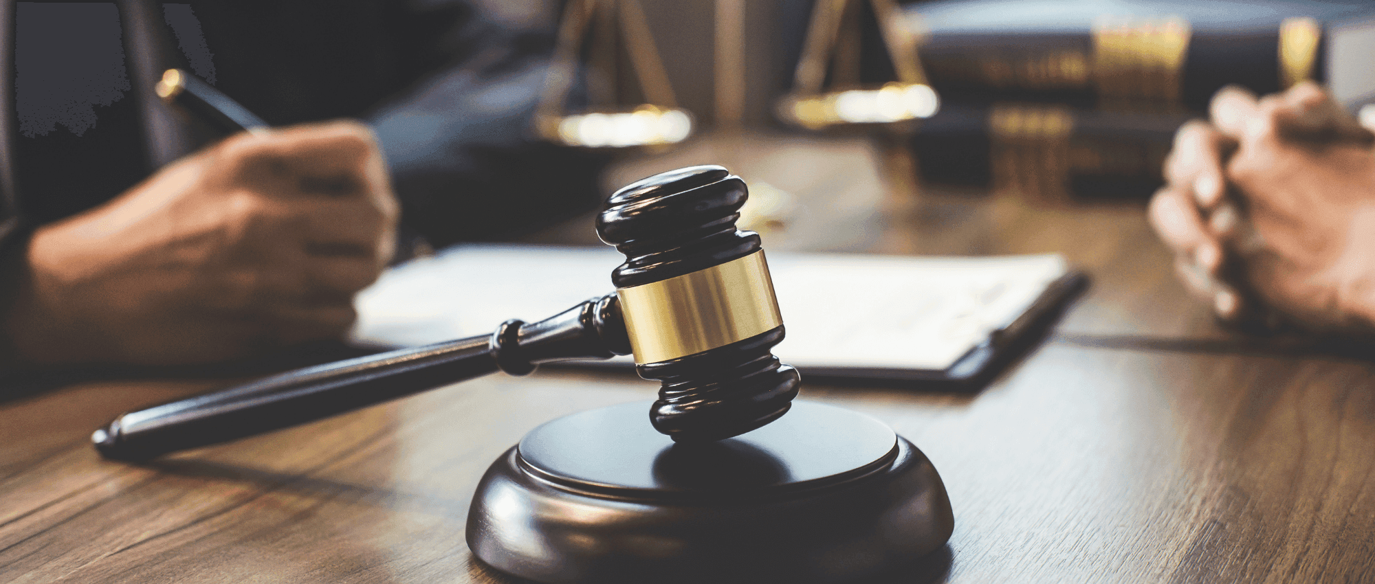 gavel on table