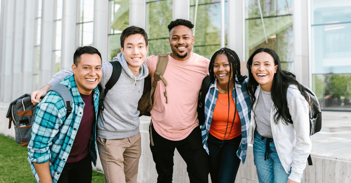 diverse college students