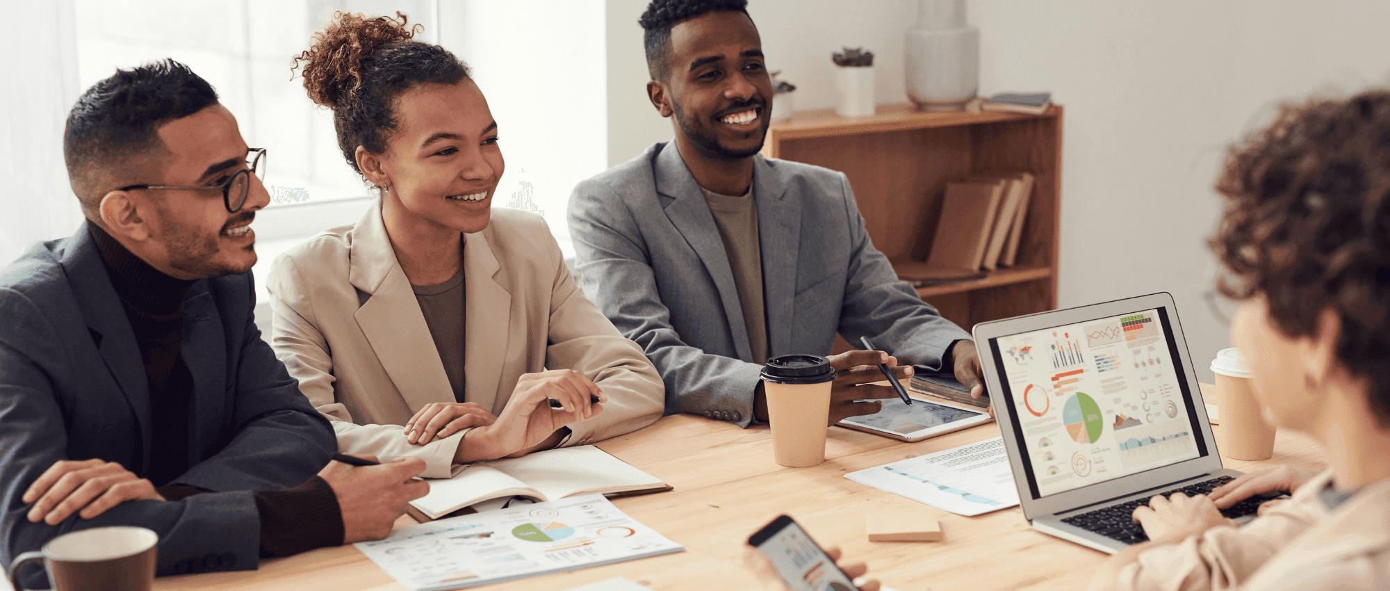 diverse group in an office meeting