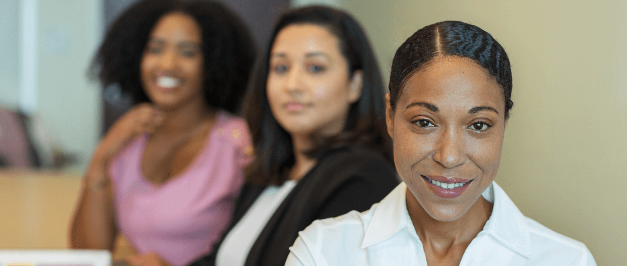 Women in a row in office