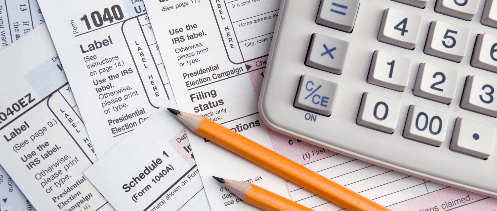 calculator and tax forms