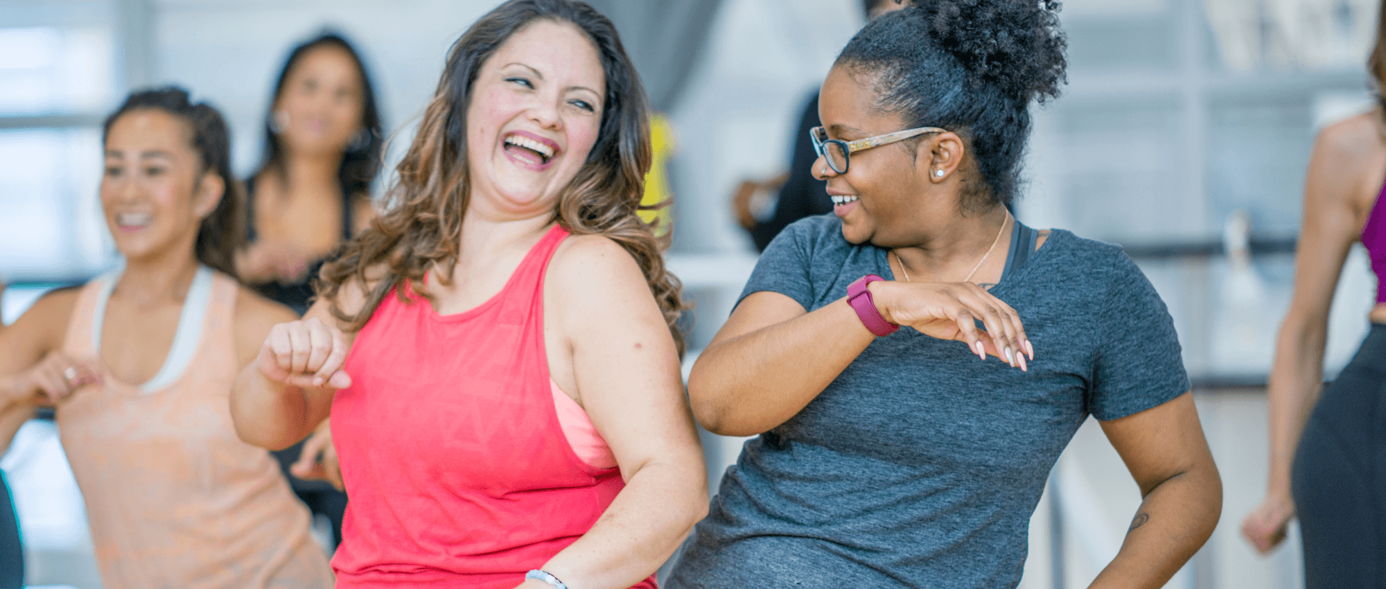 women in zumba class