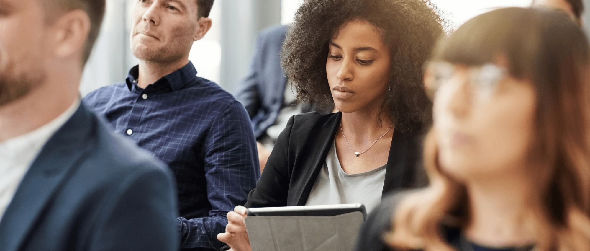 woman sitting in professional classroom