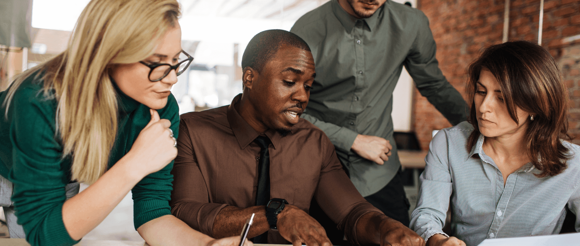 A group of people meeting to discuss something