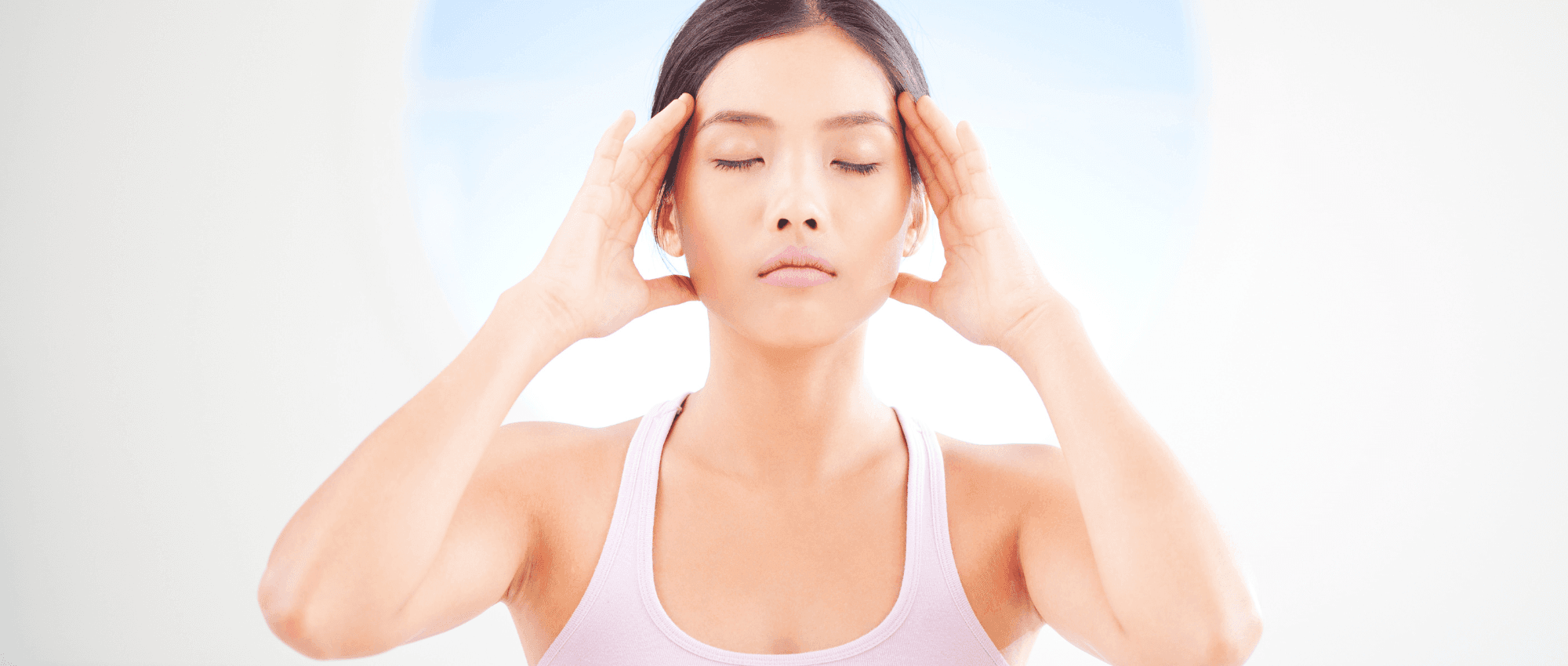 A woman meditating