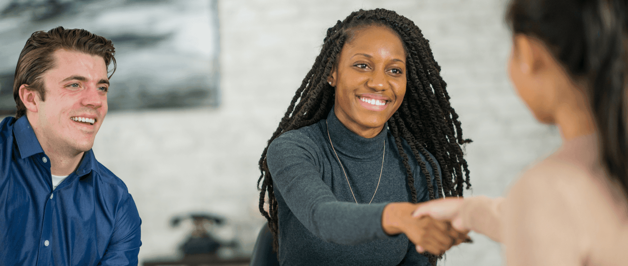 A person shaking hands