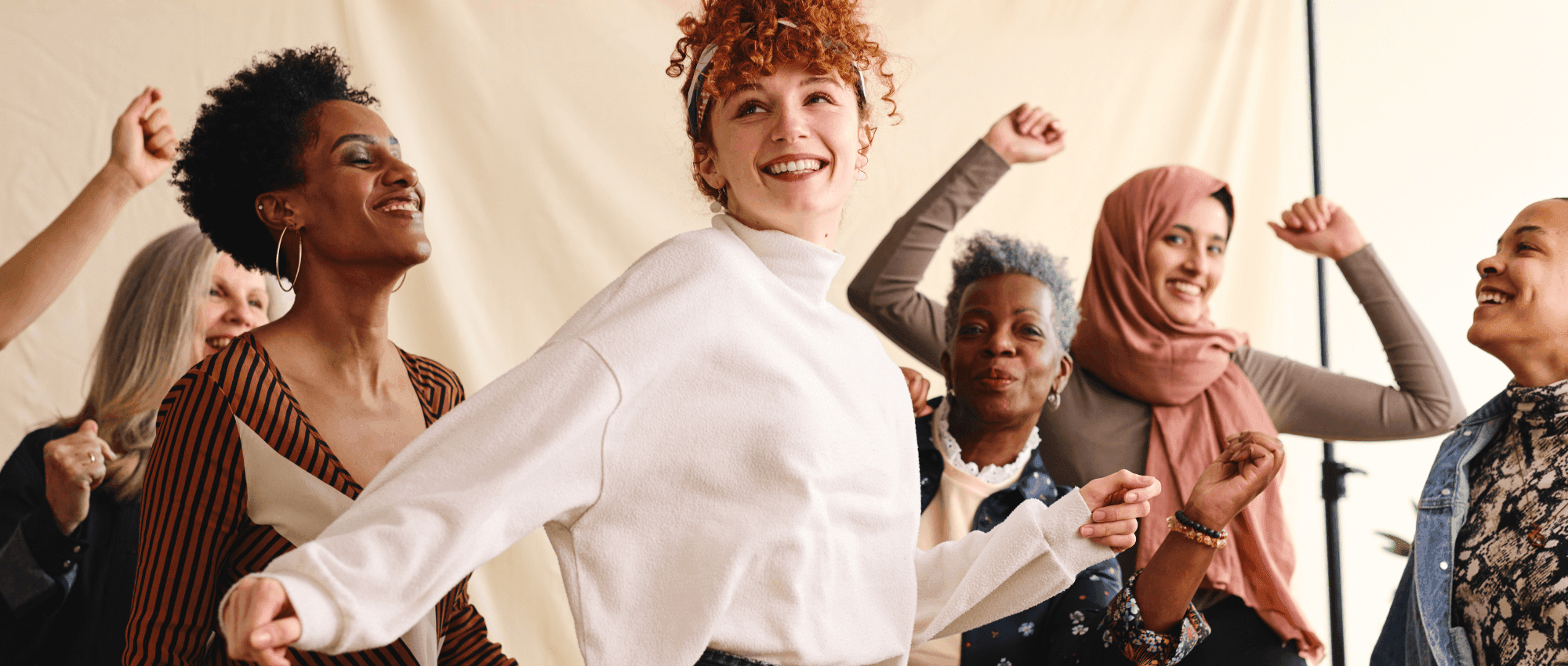 diverse women dancing