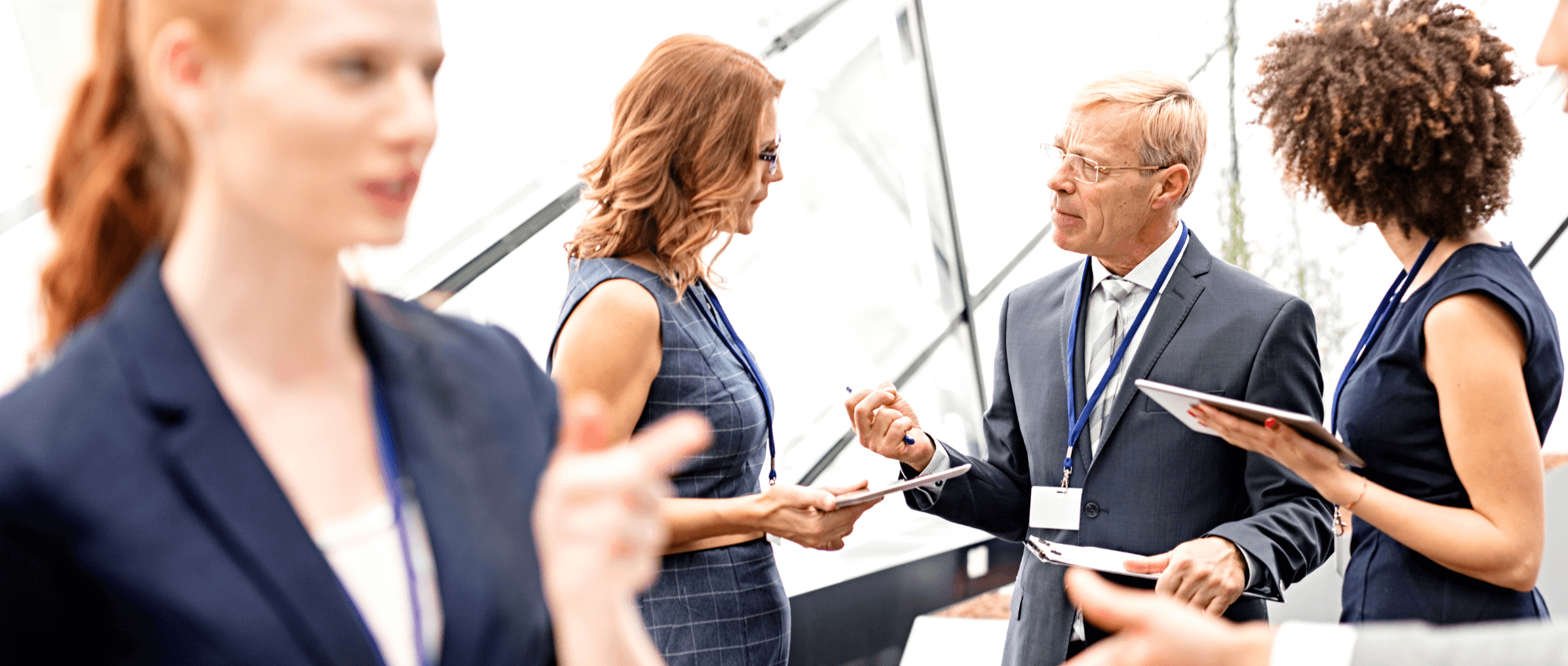 A CEO having a conversation with the staff