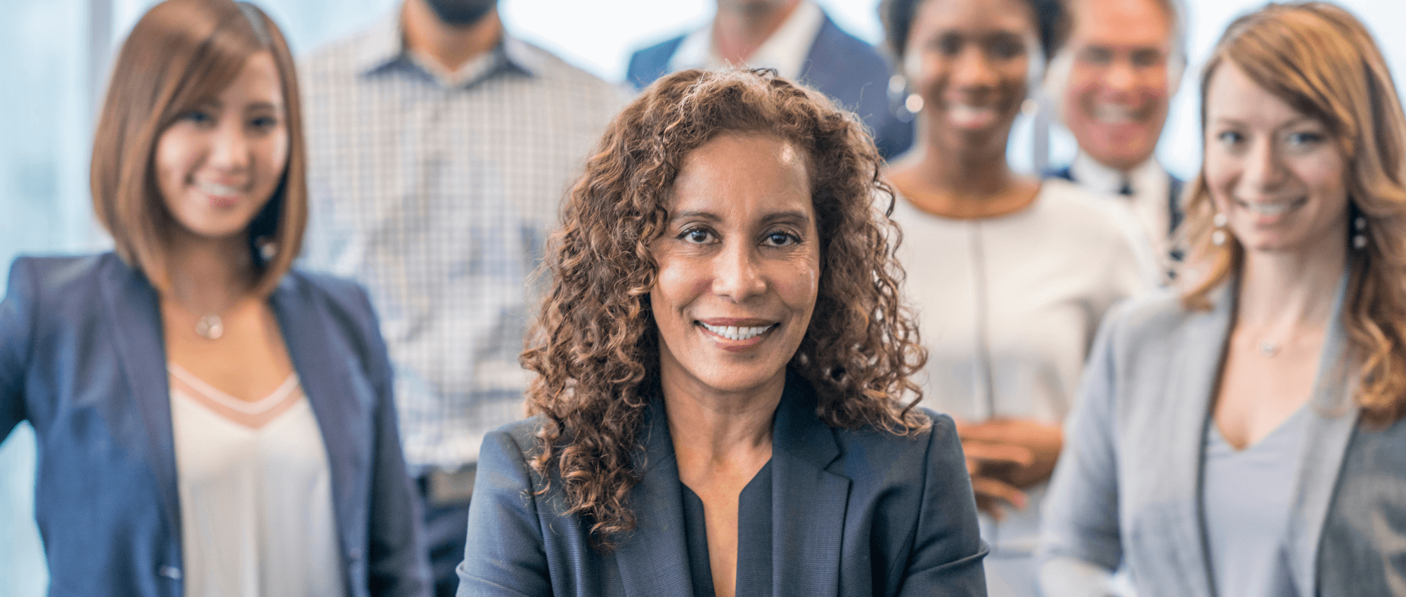 Business professionals smiling