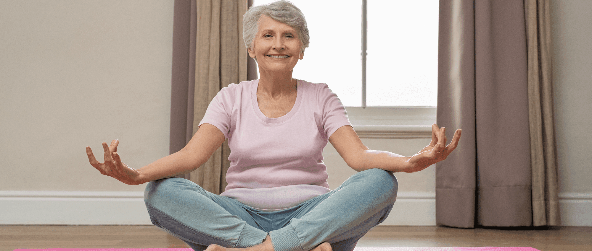 A senior doing meditation