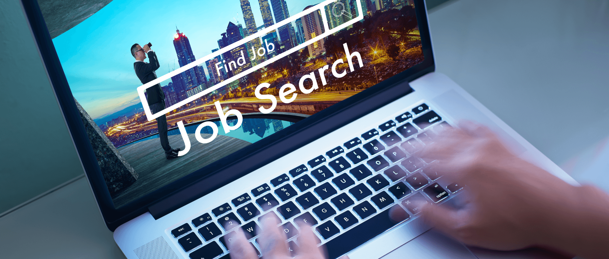 Someone trying to find a job using a job search site