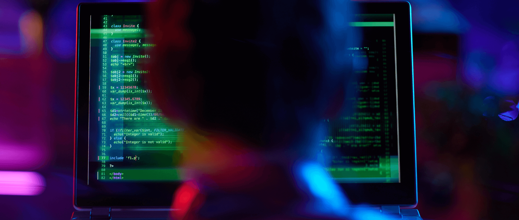 A person looking at the coding screen