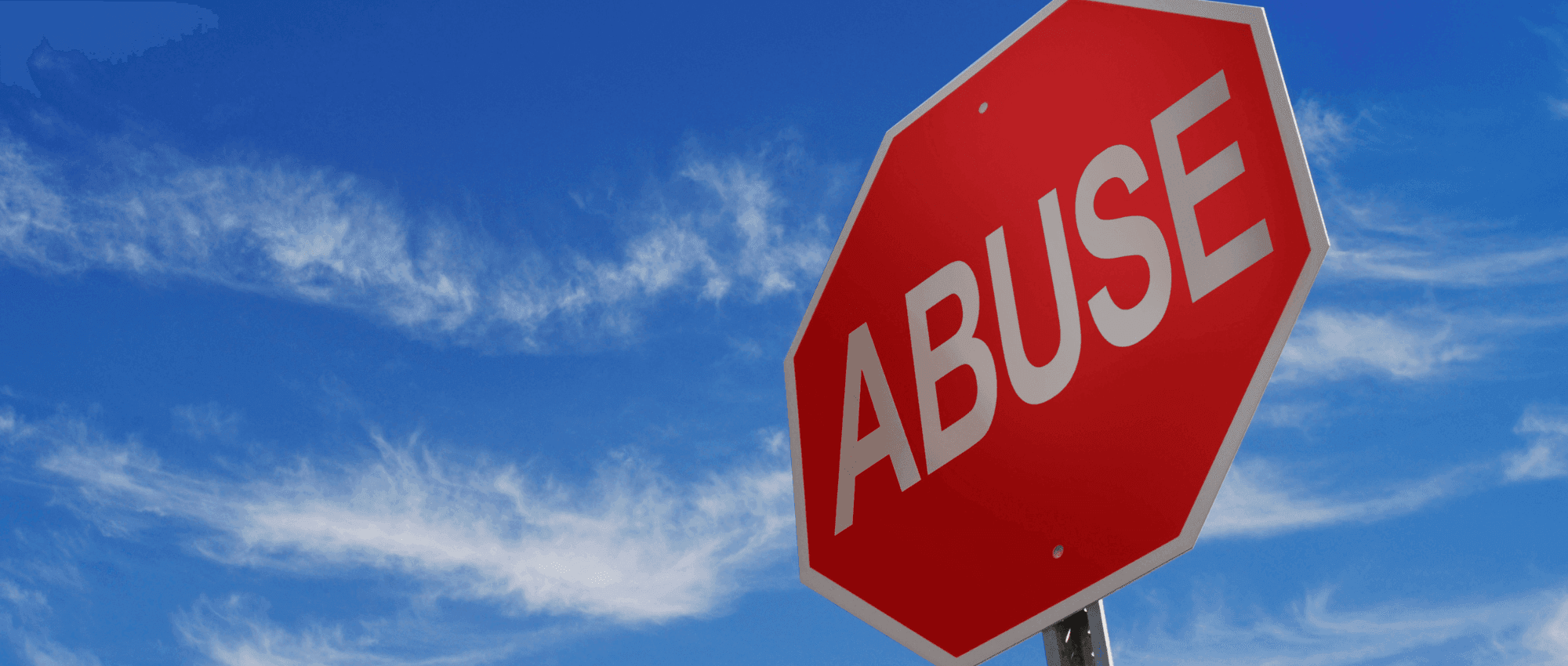 Abuse stop sign in the sky