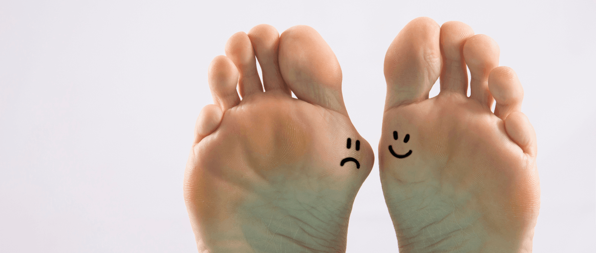 Healthy and unhealthy feet
